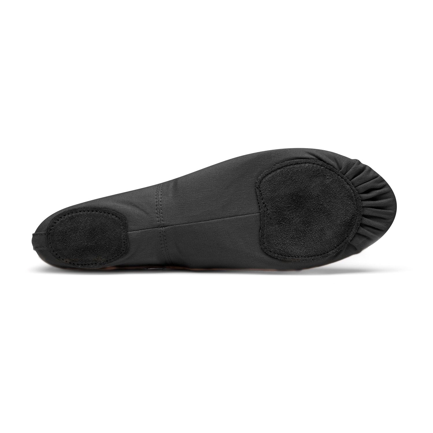 Rumpf SD16 Só Dança schwarzer Ballett-Slipper mit elastischem Absatz und Wildledersohlen-Patches.